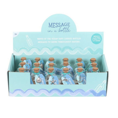 Set Of 18 Beach Message In A Bottle Souvenirs With Shells & Charms Display from B&Q