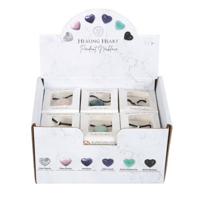 Set Of 24 Healing Heart Crystal Necklaces For Positivity & Balance