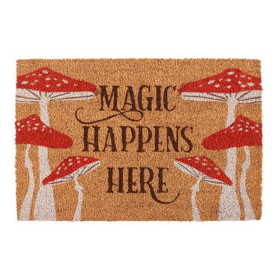  - Magic Happens Here Mushroom DoormatEnchanting Porch Welcome