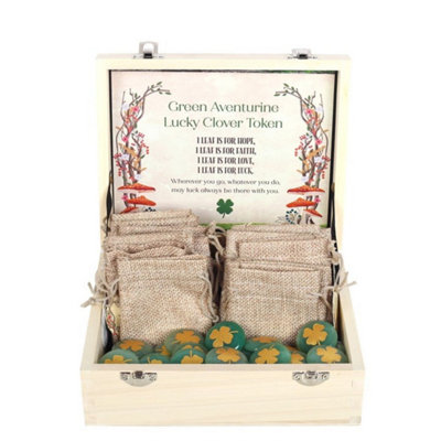  - Lucky Clover Sentiment StonesSet Of 24 Pocket Good Luck Charms