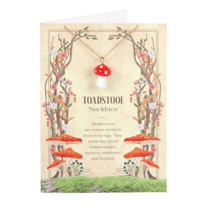 Lucky Toadstool Charm NecklaceGift With Card & Mushroom Pendant from B&Q
