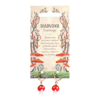 Whimsical Toadstool Mushroom Dangle EarringsNature-Inspired Jewelry from B&Q