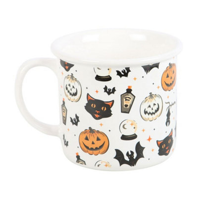 Spooky Cat & Pumpkin Halloween Mug480Ml CeramicMicrowave Safe from B&Q