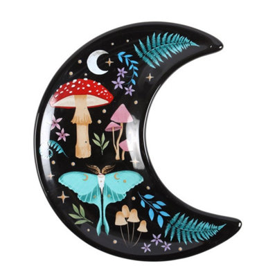 Crescent Moon Dark Forest Trinket Dish With Celestial Star Details from B&Q