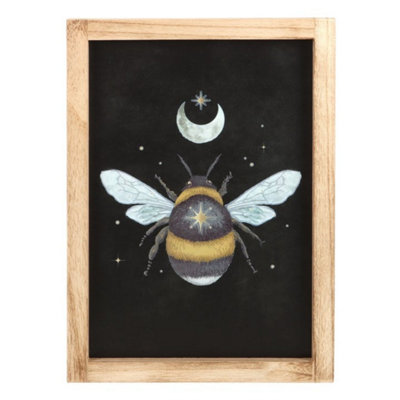 Forest Bee Framed Wall Art With Moon & StarsEnchanting Decor from B&Q
