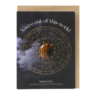 Out Of This World Tiger's Eye Moon Greeting CardInspirational Gift