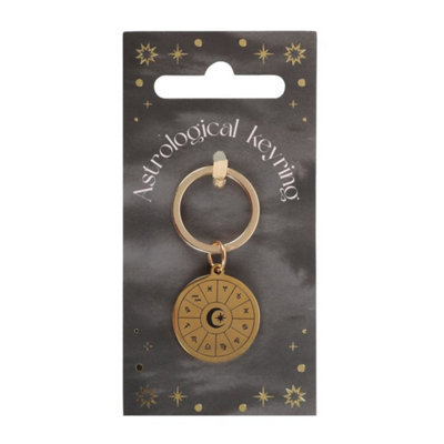 Celestial Astrology Wheel Keyring With Zodiac SymbolsGold Tone Charm from B&Q