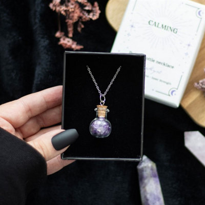Calming Amethyst Crystal Chip Potion NecklaceGift For Her from B&Q