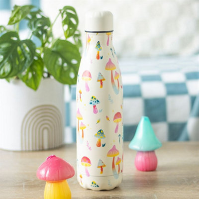 Funky Fungi Mushroom Print Metal Water Bottle500MlBpa Free from B&Q