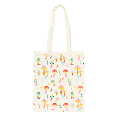 Funky Fungi Mushroom Print Polycotton Tote BagDurable & Stylish from B&Q