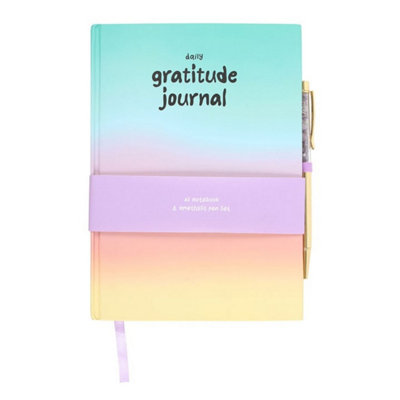 Multicoloured Gratitude Journal With Amethyst PenDaily Positivity Tracker from B&Q