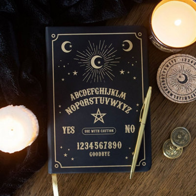  - Mystical Black & Gold Talking Board A5 Notebook For Notes & Journaling