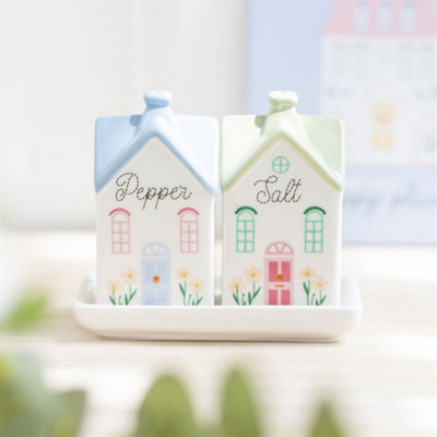  - Pastel Townhouse Salt & Pepper ShakersQuirky Floral Table Decor