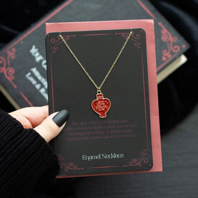 Love Potion Enamel Necklace Gift CardNickel-Free Heart Pendant from B&Q