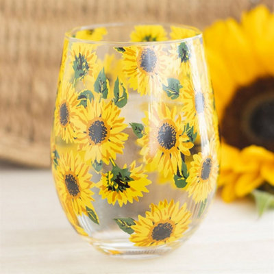 Sunflower Print 500Ml Stemless GlassBrighten Your SipHand Wash from B&Q