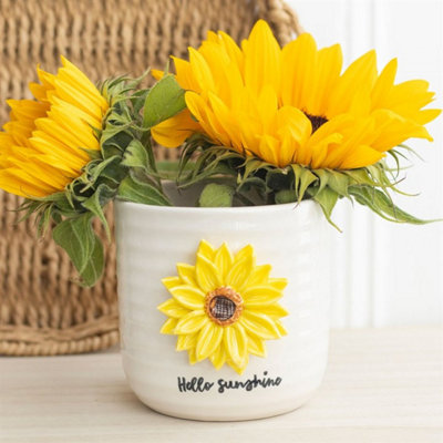  - Hello Sunshine 3D Sunflower Ceramic Plant Pot For Indoor & Garden Decor