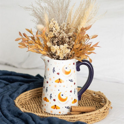 Autumn Harvest Moon Ceramic Flower JugElegant Fall Decor Centerpiece from B&Q