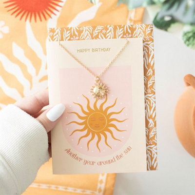  - Sun Necklace On Birthday CardElegant Gift For Any Occasion