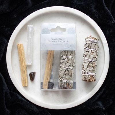 Negative Energy Smudge Kit With Hematite & Sage For Home Cleansing from B&Q