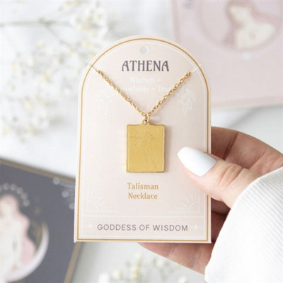 Athena Goddess Talisman NecklaceElegant Gold Pendant For Wisdom & Strength