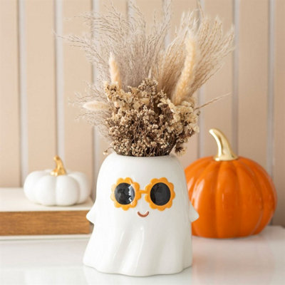 Groovy Ghost Vase60S Style Ceramic Halloween & Autumn Decor (1200Ml) from B&Q
