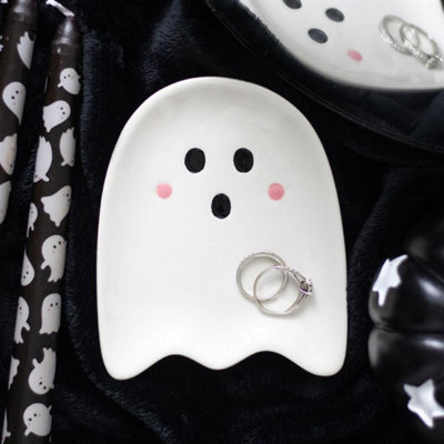 Sweet Ghost Ceramic DishHalloween Trinket & Jewelry Holder from B&Q
