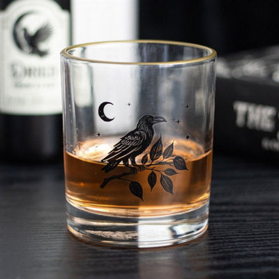 Gothic Raven Drinking Glass350MlStar & Moon DesignElegant Gift