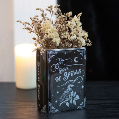  - Magical Book Of Spells Ceramic Flower VaseGothic Decor Gift