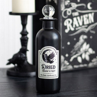 Dried Crow's Feet Gothic Glass Potion Bottle For Decor from B&Q