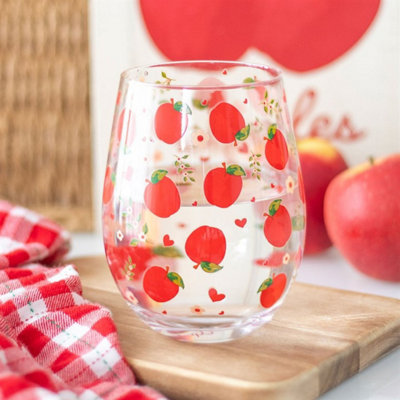 Apple Print Stemless Glass350Ml Juice & Cider Sipware