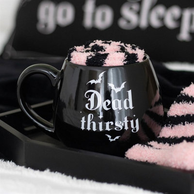 Dead Thirsty Mug & Socks SetQuirky Gothic Tea Gift (500Ml) from B&Q