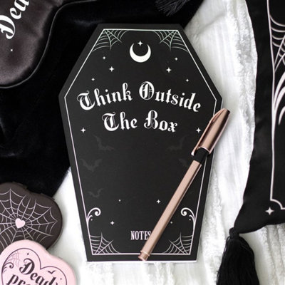 Coffin-Shaped Notebook With Pink AccentsStylish Journaling & Doodling from B&Q