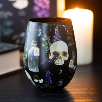 Venom & Vines Gothic Skull 500Ml Stemless GlassWine & Cocktail Cup from B&Q