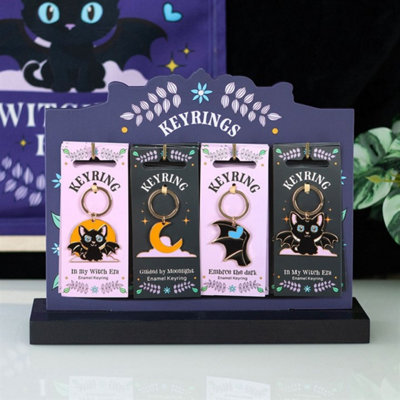 Set Of 24 Gothic & Witchy Enamel Keyrings With Display Stand from B&Q