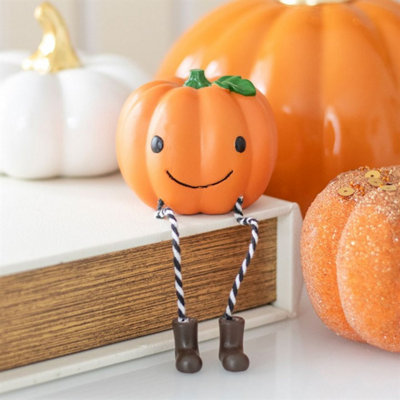 Cute Smiling Pumpkin Shelf Sitter Ornament For Halloween Decor from B&Q