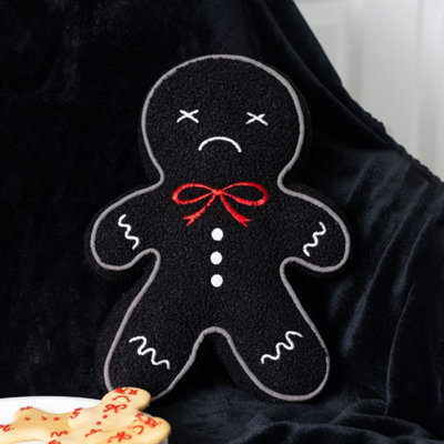 - Spooky Gingerbread Man Boucle CushionGothic Festive Decor
