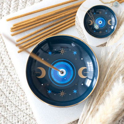 Mystical Blue All-Seeing Eye Incense Holder & Trinket Dish