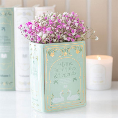 Green Book-Shaped Ceramic Vase For Flowers & Decor600Ml from B&Q
