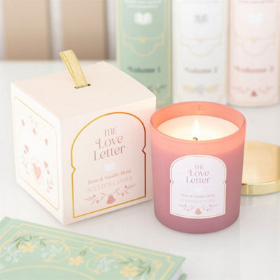 Love Letter Rose & Vanilla Musk CandleRomantic Gift & Cozy Nook Decor from B&Q
