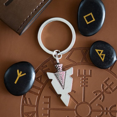 Norse Arrowhead KeyringViking Spjót Inspired Alloy Keychain from B&Q