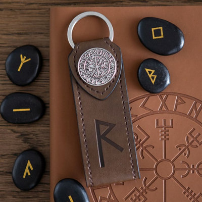 Viking Rune Faux Leather KeyringTravel & Heritage Gift from B&Q