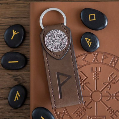  - Joy Viking Rune Keyring With CompassPerfect Gift For Travelers & Viking Fans