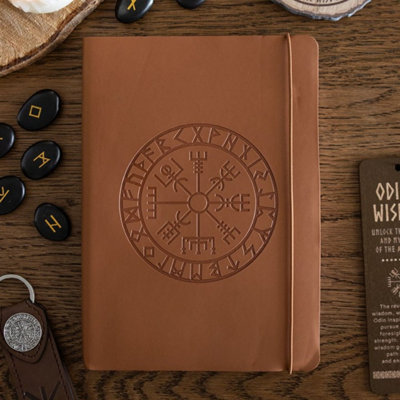 Viking Compass A5 Faux Leather Journal & PenNorse Mythology Gift from B&Q