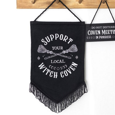 Support Your Local Witch Coven BannerGothic Hanging Fabric Decor from B&Q