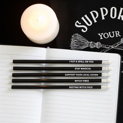 Magical Witchy Pencils Set5 Mystical Stationery Gifts from B&Q