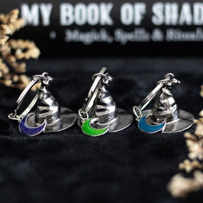 Set Of 3 Coven Sisters Witch Hat Keyrings With Moon Charms from B&Q
