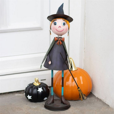 Metal Witch Ornament With BroomSpooky Halloween Decor from B&Q