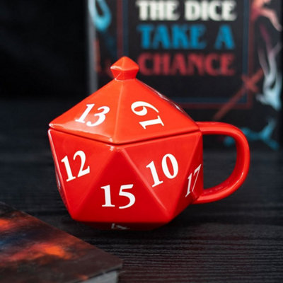 D20 Gaming Dice Mug500Ml Ceramic With Lid For Tabletop Fans from B&Q