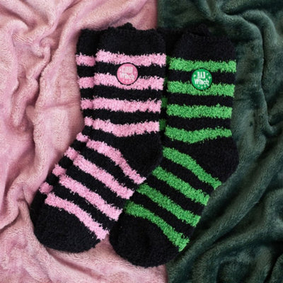 Set Of 2 Good & Bad Witch Fluffy SocksCozy & Stylish from B&Q