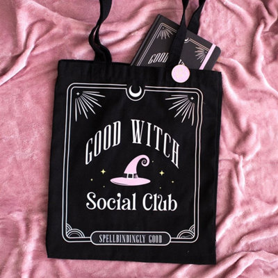 Good Witch Social Club Tote Bag With PinWitchy Polycotton Bag